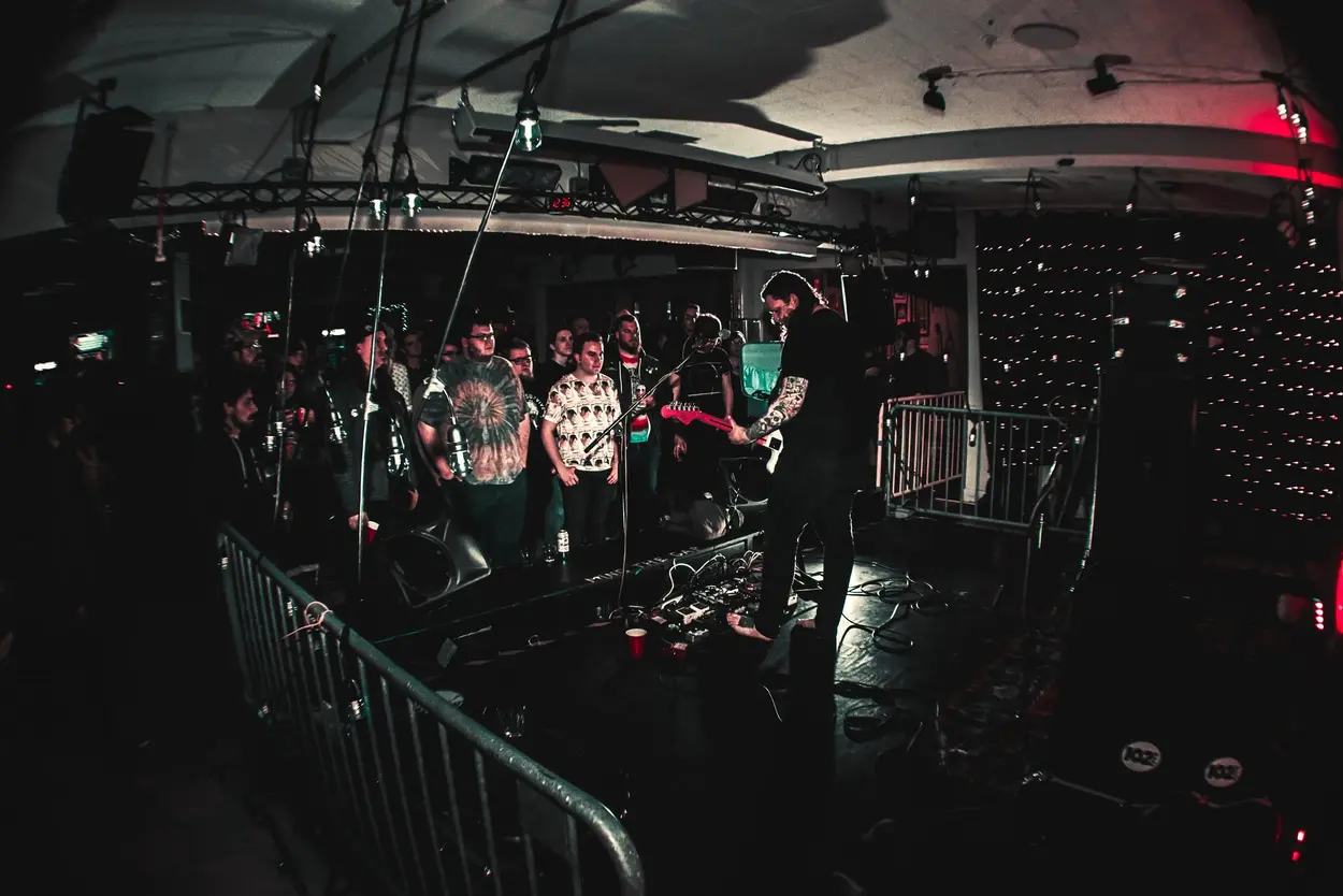 Planning for Burial performing live at Big Room Bar, Columbus in 2018 — concert photography by James Anthony Brooks