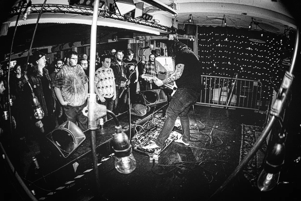 Planning for Burial performing live at Big Room Bar, Columbus in 2018 — concert photography by James Anthony Brooks